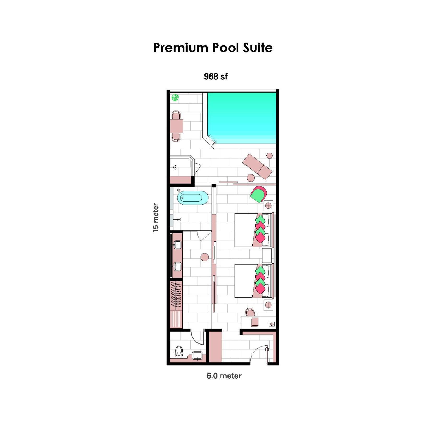 Lexis Suites Penang Bayan Lepas Esterno foto A floorplan of a typical hotel room